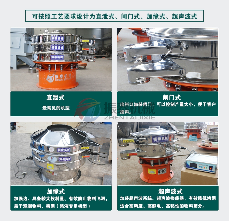 三氧化二砷不銹鋼振動篩不同設計款式 三氧化二砷不銹鋼振動篩不同設計款式